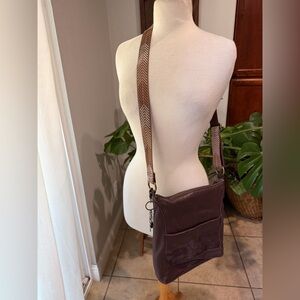 The Sak Brown Leather Crossbody Bag Boho Strap Adjustable Shoulder Purse